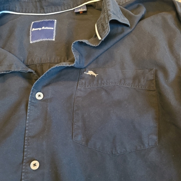 TOMMY BAHAMA Long sleeve Black cotton silk blend shirt size XLT - Picture 2 of 11
